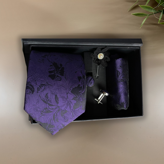 CORBATA ESTAMPADA UVA NEGRO