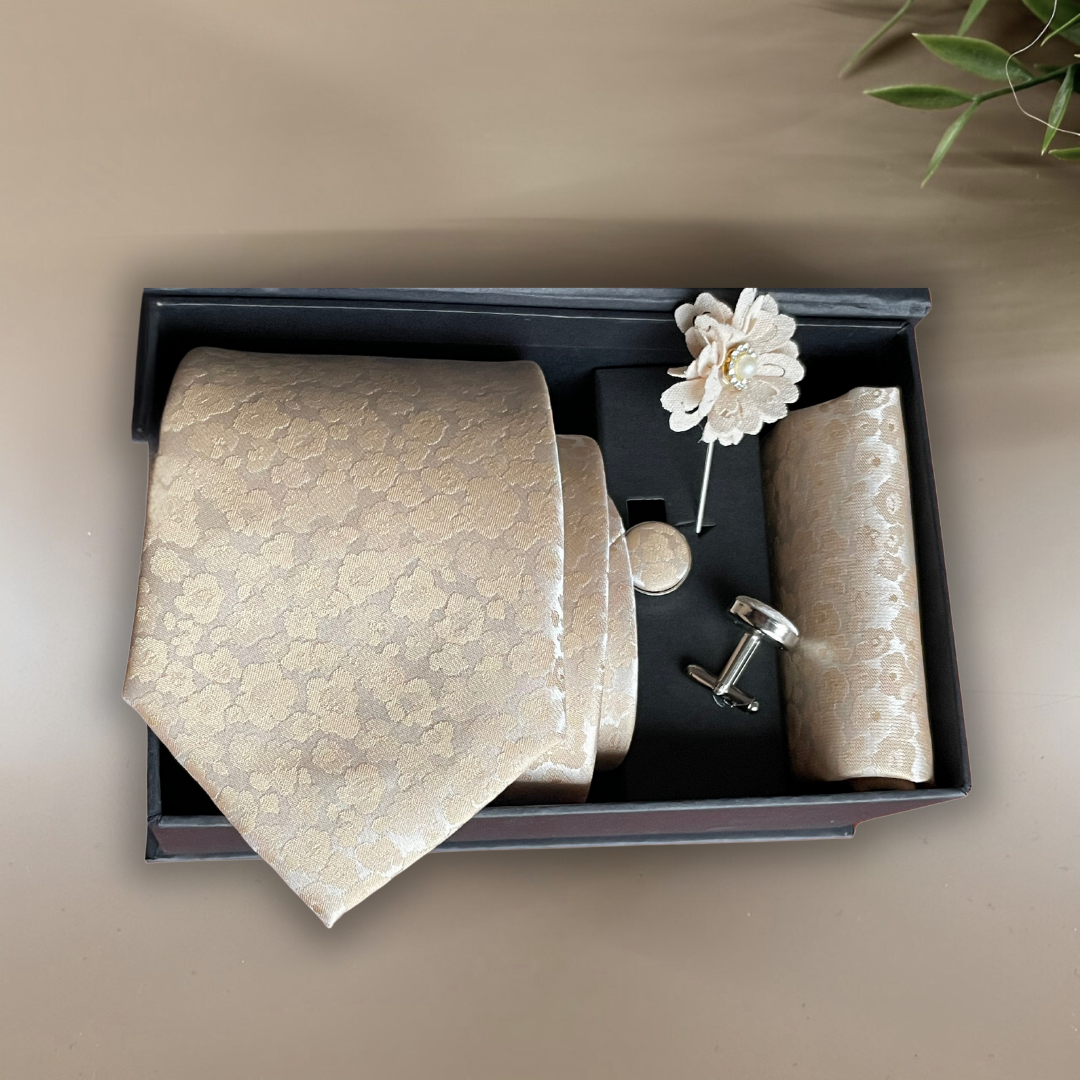 CORBATA BROCADA BEIGE