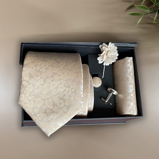 CORBATA BROCADA BEIGE