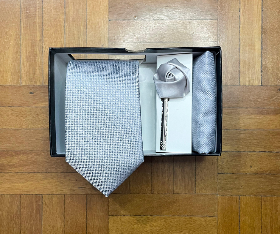 Set de Corbata Ploma con Textura